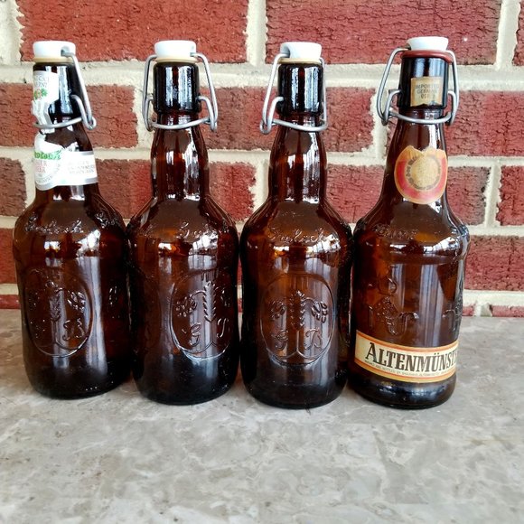Grolsch Accents Four Vintage Amber Beer Bottles Empty Poshmark